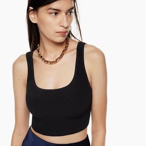 Aritzia Babaton Sculpt Knit Squareneck Cropped Tank